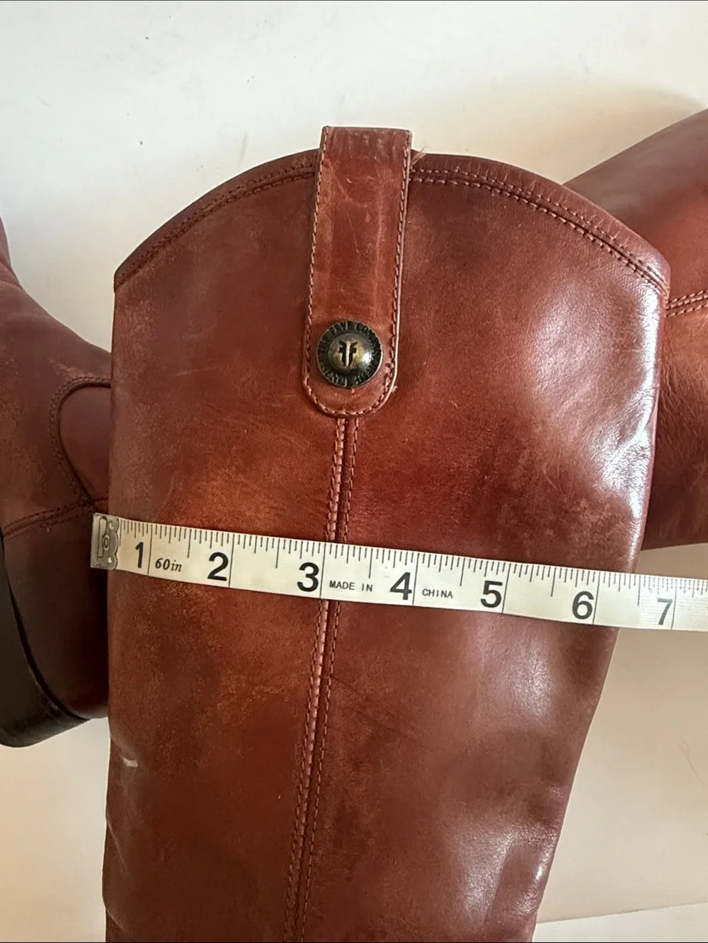 Frye Melissa Button Pull-on Brown Leather Tall Riding Cowboy Boots size 7.5 B - Picture 15 of 15